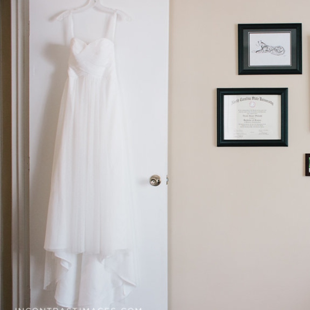 Empire Waist White Wedding Gown